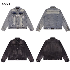 GODSPEED Distressed Vintage Washed Embroidered Denim Jacket -4562  